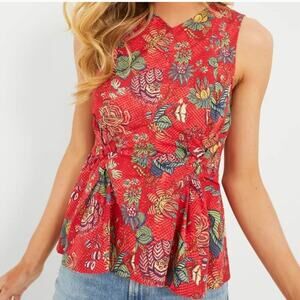 Ulla Johnson Sydney Structured Sleeveless Top Red 6